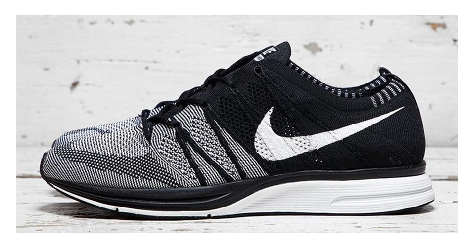 black and white flyknit trainer