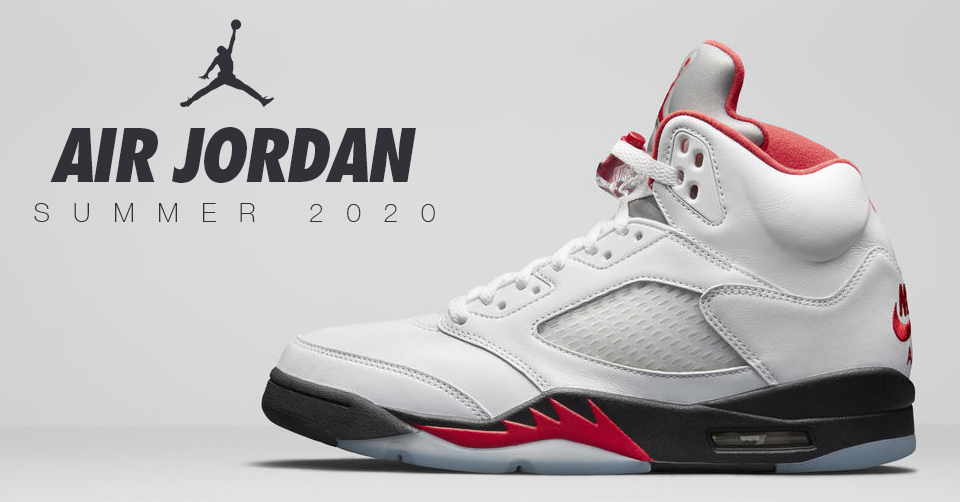 nike air jordan 5 retro white fire red