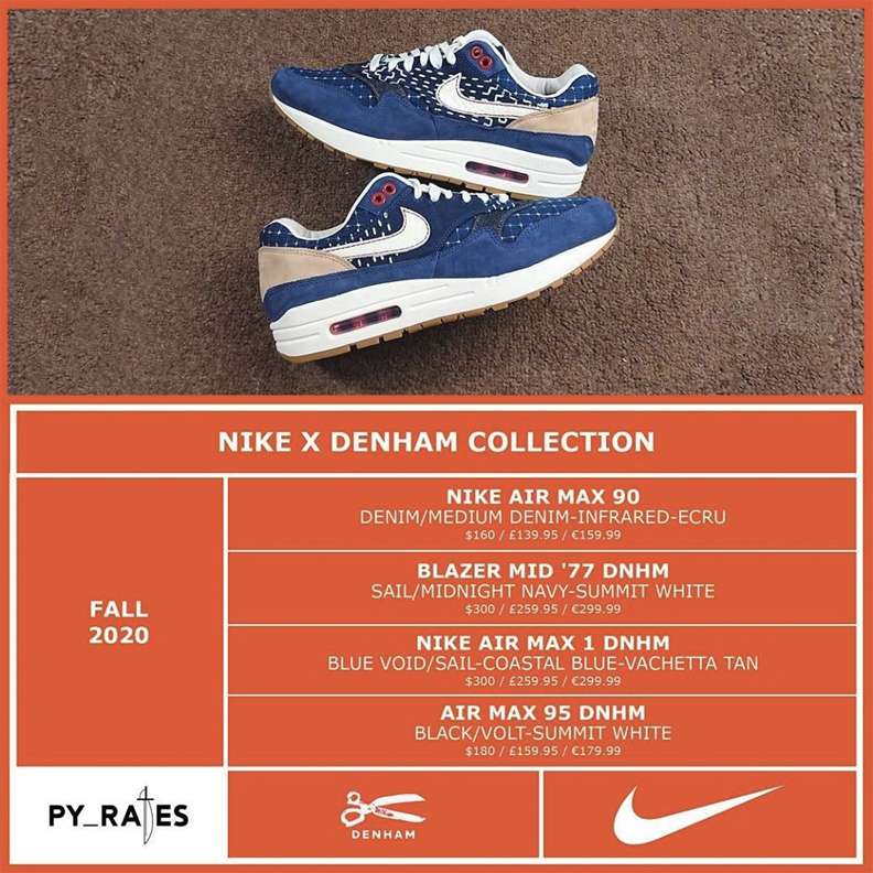 De Denham x Nike collab beschikt over 4 modellen - Sneakerjagers