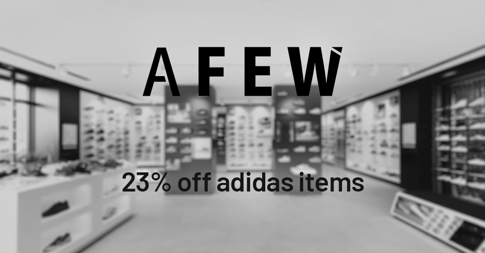 Scoor 23% extra korting bovenop adidas items uit de sale bij Afew