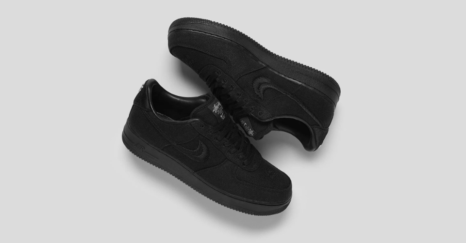 Stussy×Nike Air Force 1 Mid Black/Black 大阪値下げ future-rks.com