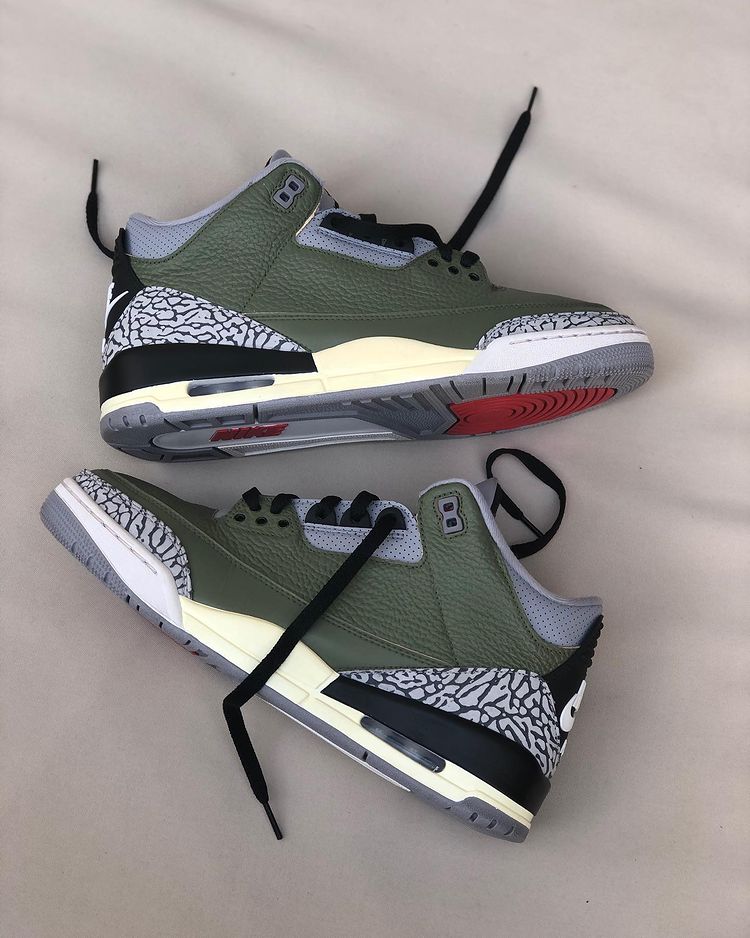 jordan 3 gray and green