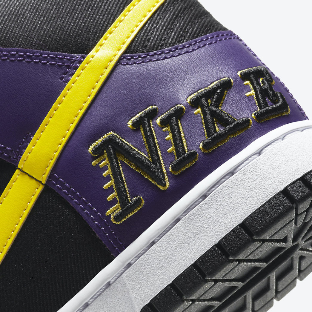 Nike Dunk High EMB Lakers 'Court Purple' | DH0642-001