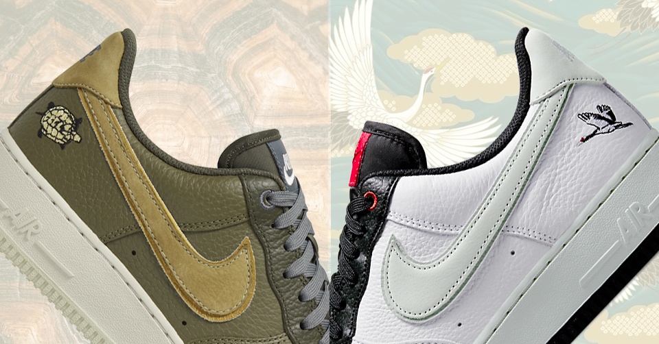 De iconische Air Force 1 krijgt twee nieuwe colorways geïnspireerd op de  Turtle \u0026 Crane - Sneakerjagers