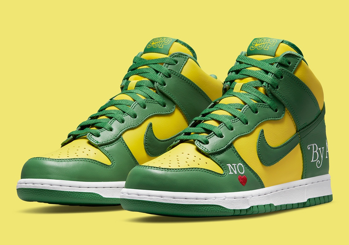 Supreme x Nike SB Dunk High 'By Any Means - Brazil'