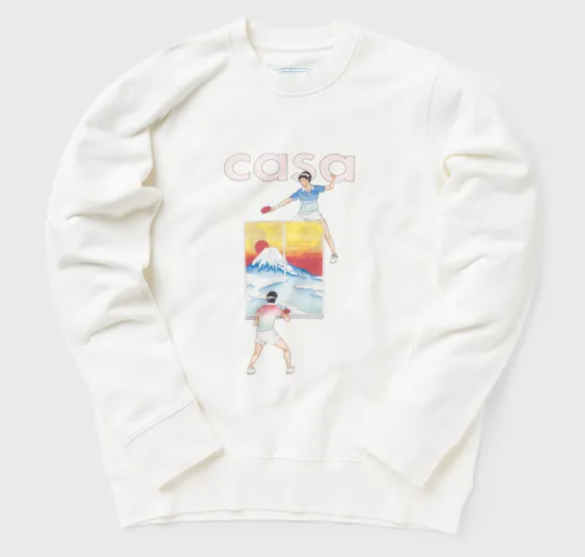 Sneakerjagers Outfit Picks Casablanca Printed Sweatshirt Fuji Ping POng