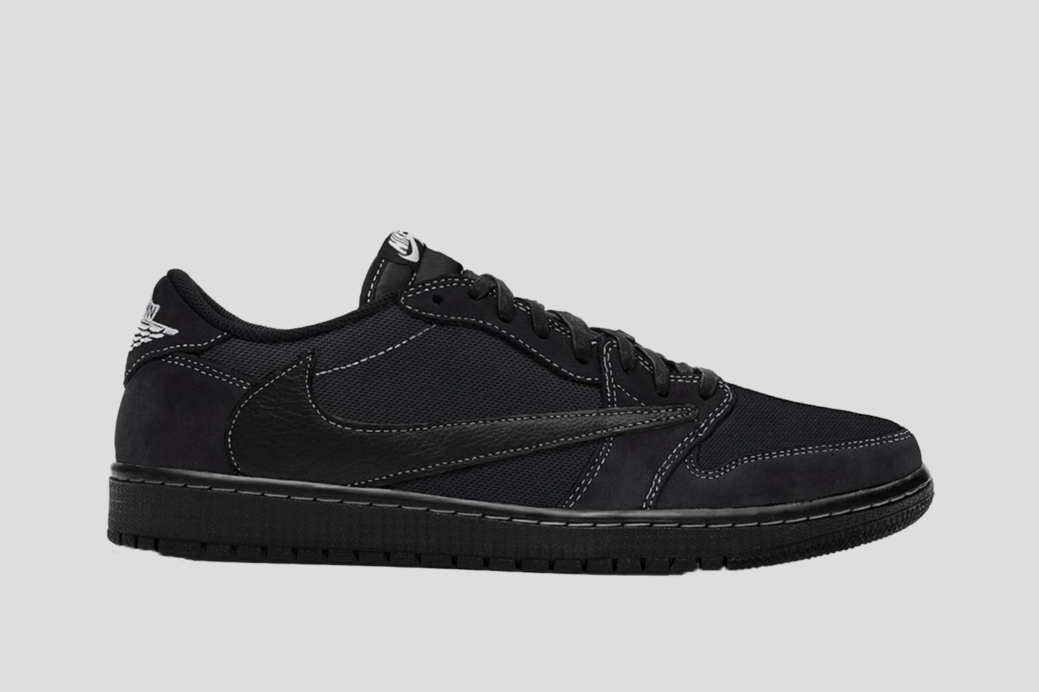 Beeld Travis Scott x Air Jordan 1 Low 'Triple Black' - Sneakerjagers