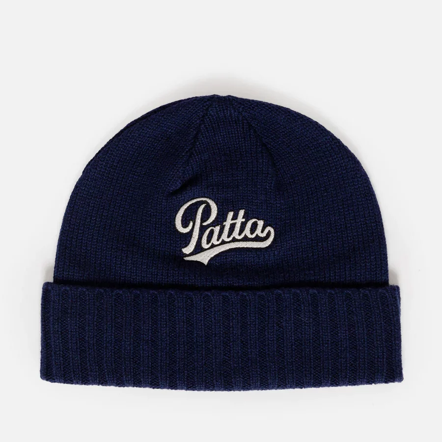 Patta Ribbed Knitted Beanie (Evening Blue)
