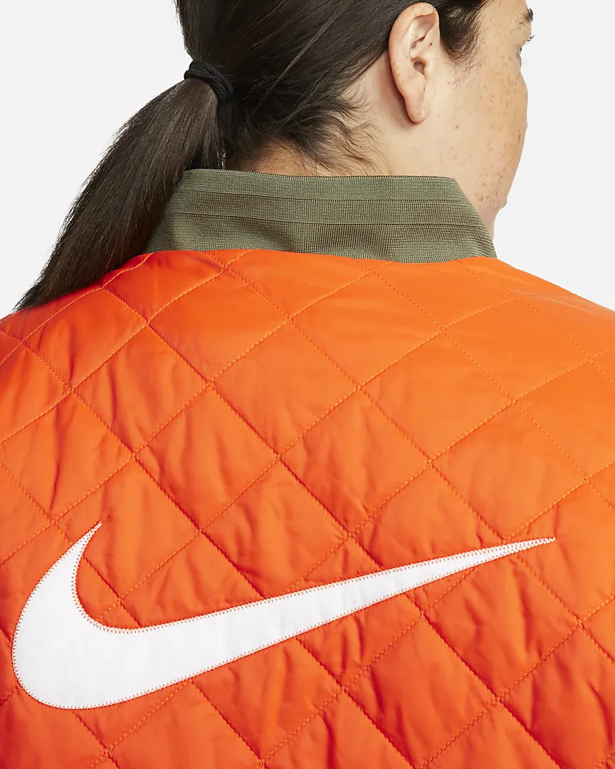 Nike Reversible Varsity Bomber Jacket groen detail van jas binneste buiten