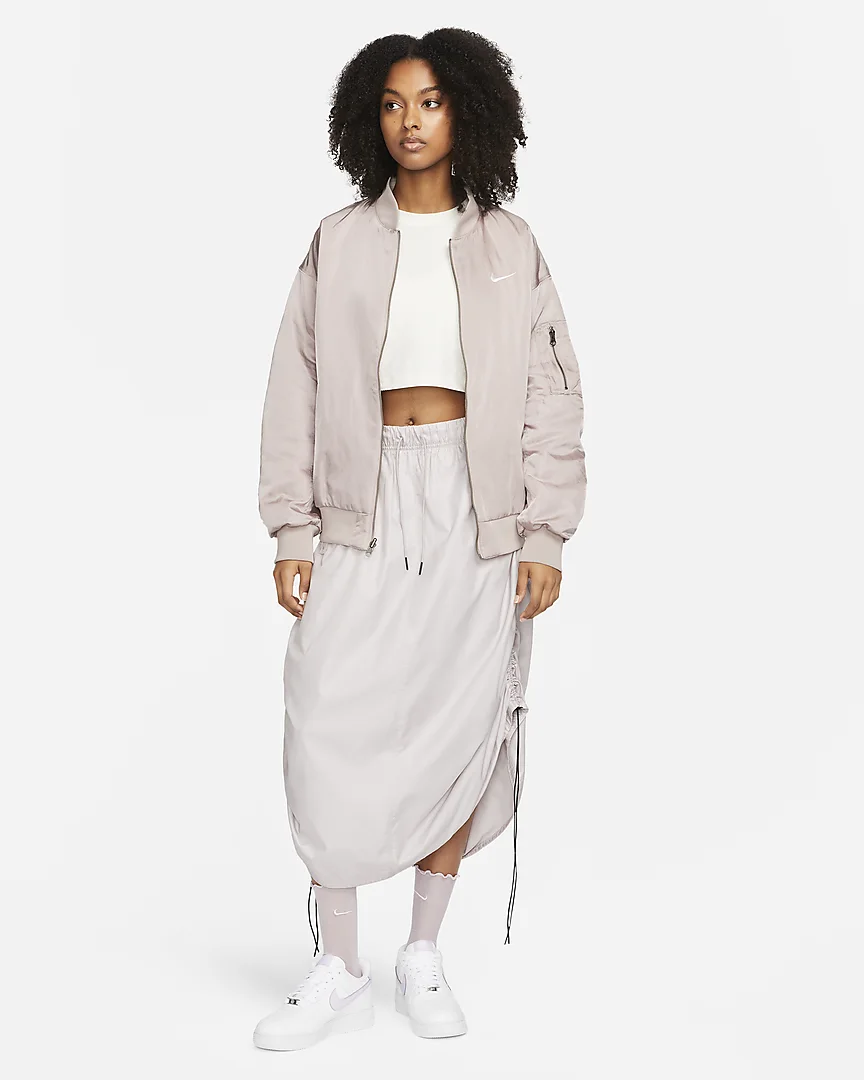 Nike Reversible Varsity Bomber Jacket pink open