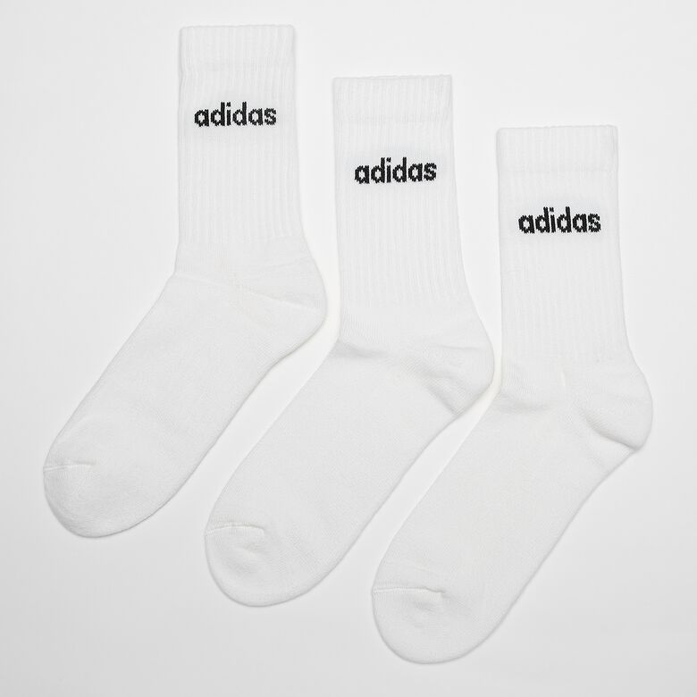 adidas Cushioned Linear Crew Socks (3 pack) white/black