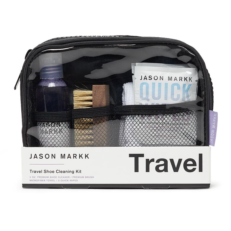 Sneaker cleaning kit van Jason Markk - Travel Kit met reinigingsoplossing, zachte schoenborstel, quick wipes en vezeldoek