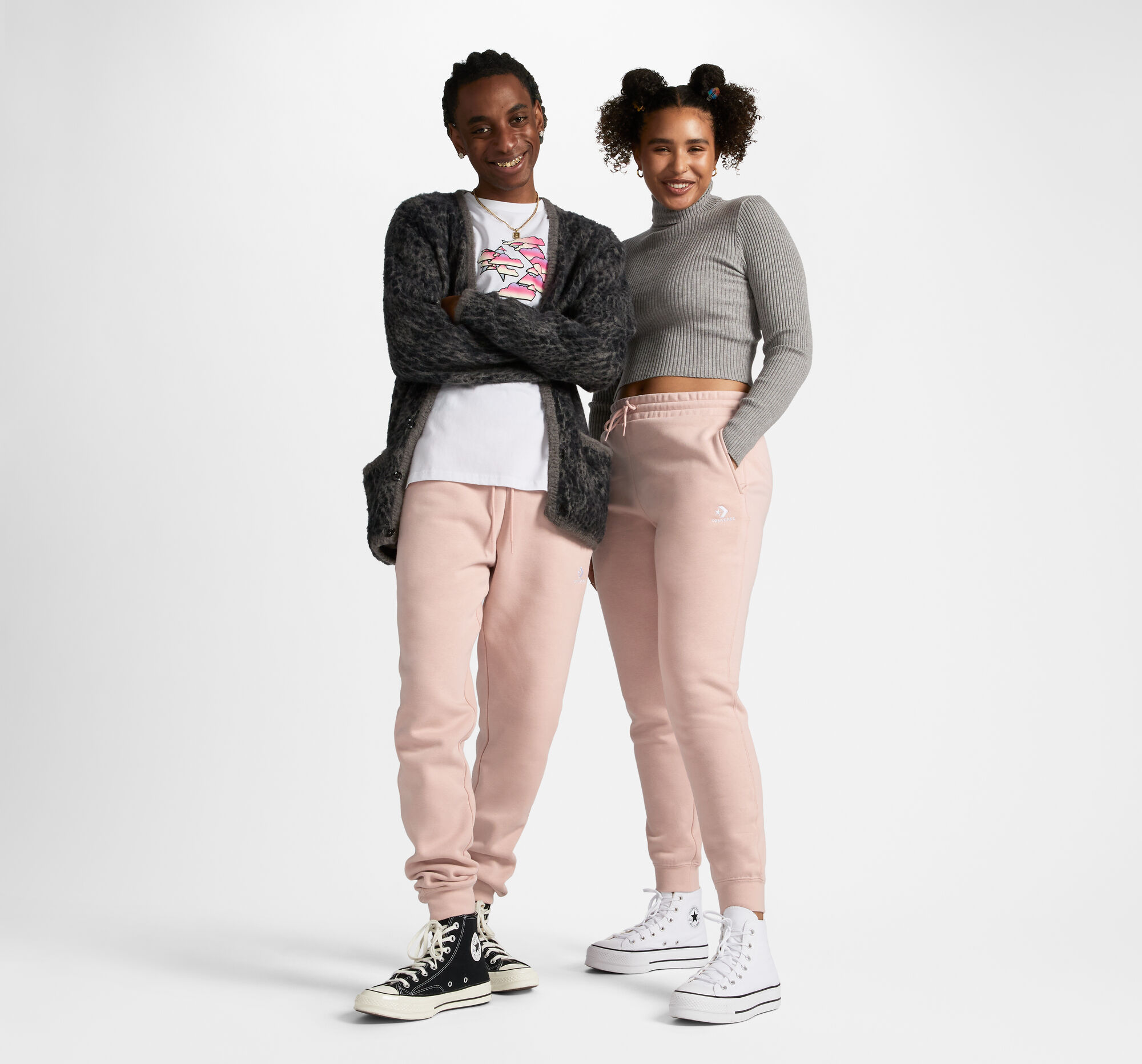 Converse Go-To Embroidered Star Chevron Fleece Sweatpant met standaardpasvorm