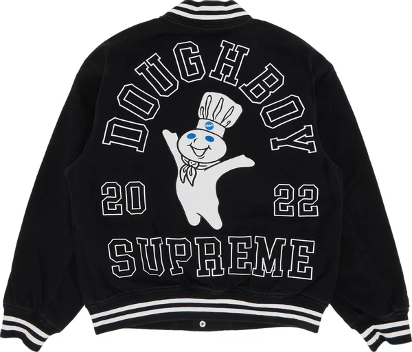 Supreme x Mitchell & Ness Doughboy Twill Varsity Jacket 'Black'
