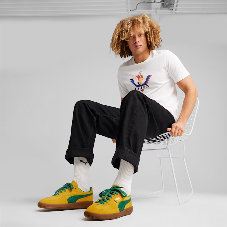 PUMA Palermo 'Pelé Yellow & Archive Green' 396463-12 outfit