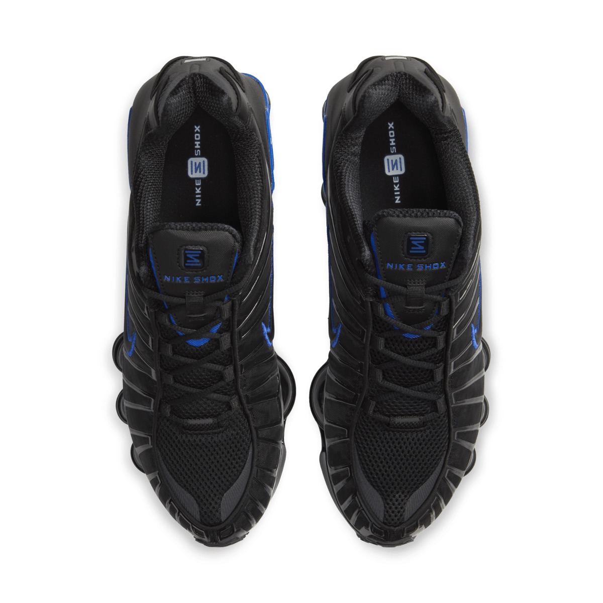 Nike shox blue and black best sale