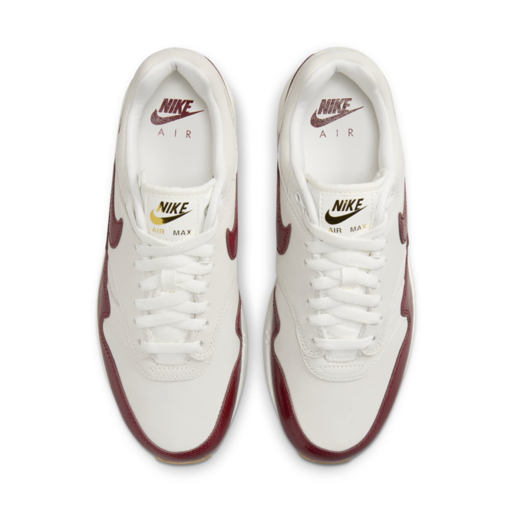 nike air max 1 lx team red leather top view