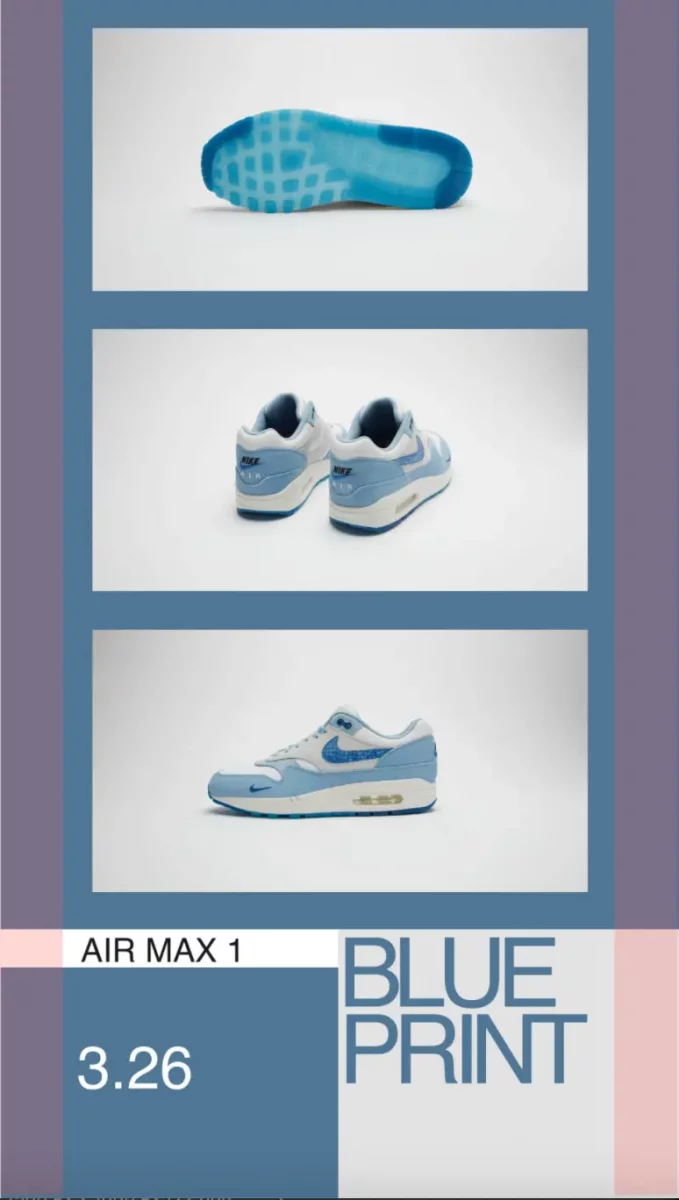 Nike Air Max 1 AMD blue print images