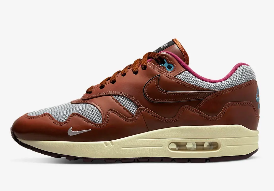 Patta x Nike Air Max 1 'Dark Russet' - The Second Wave - left view