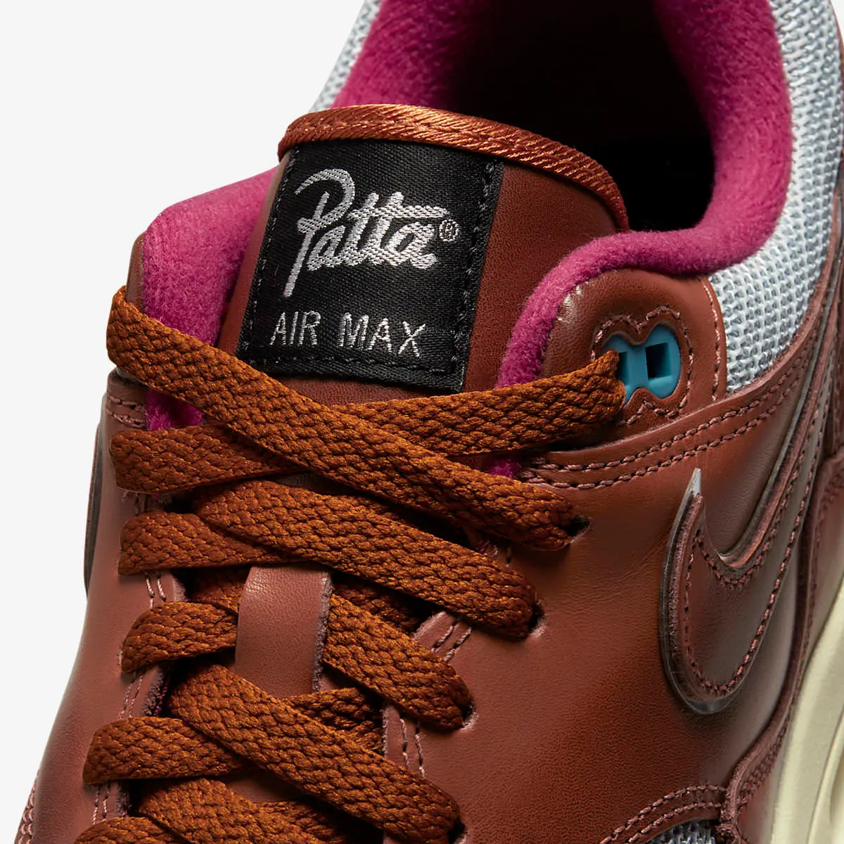 Patta x Nike Air Max 1 'Dark Russet' - The Second Wave lace view