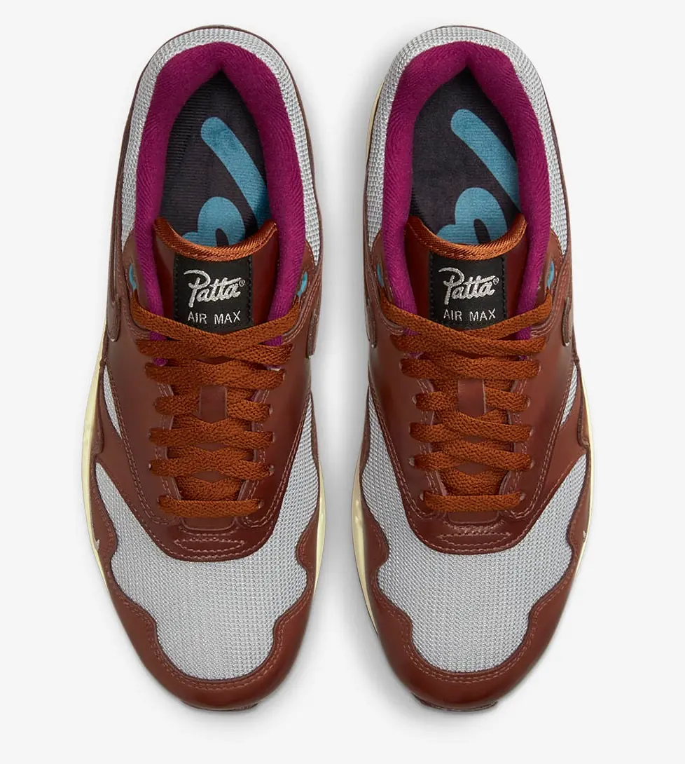 Patta x Nike Air Max 1 'Dark Russet' - The Second Wave top view