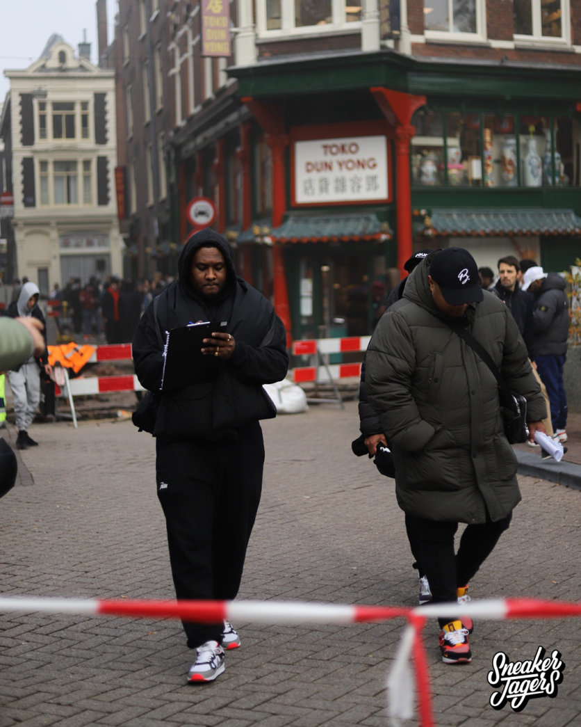 outside patta amsterdam for patta x nike air max 1 monarch the wave release - people arriving