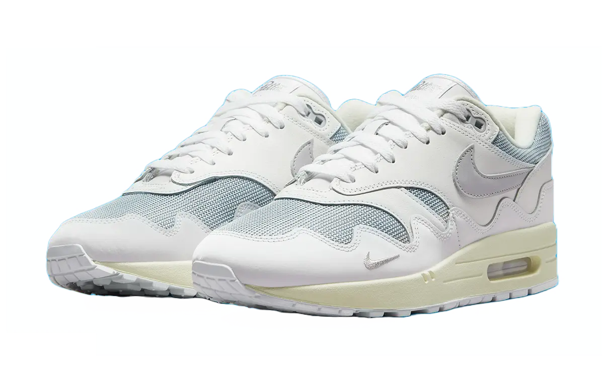 patta nike air max 1 white the wave pair