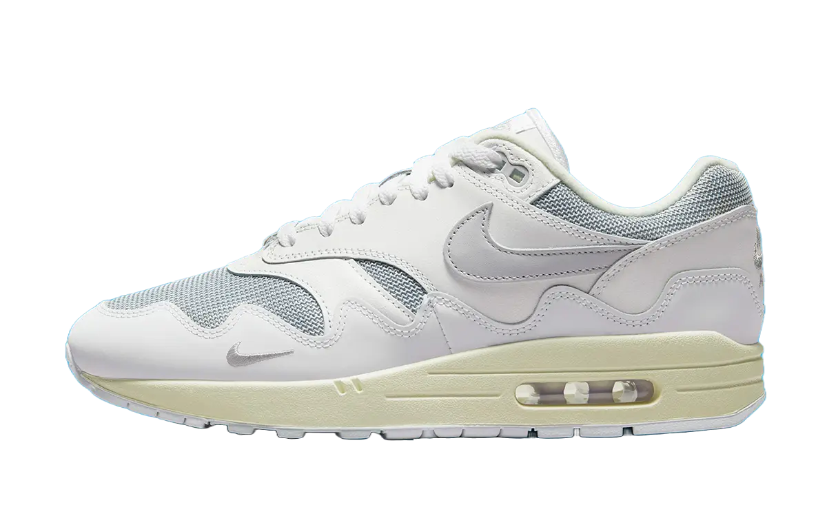 patta nike air max 1 white the wave left