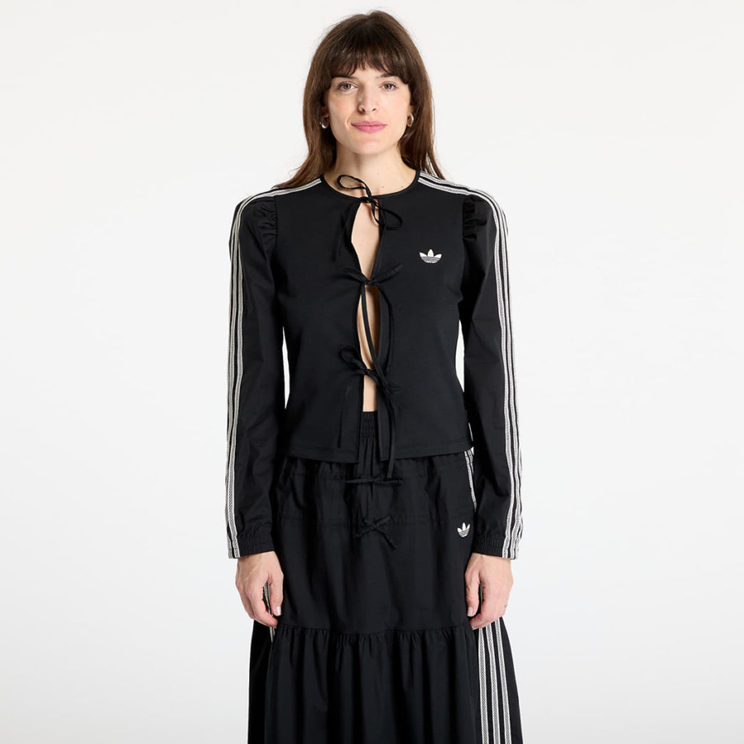 queens adidas glow blouse, zwarte mesh top