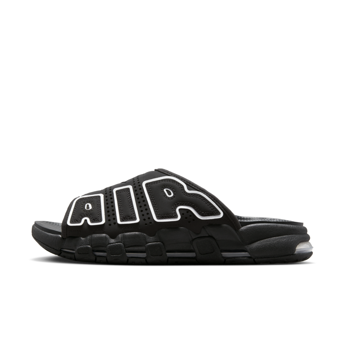 Nike Air More Uptempo Slide 'Black White' | DV2137-001 | Sneakerjagers