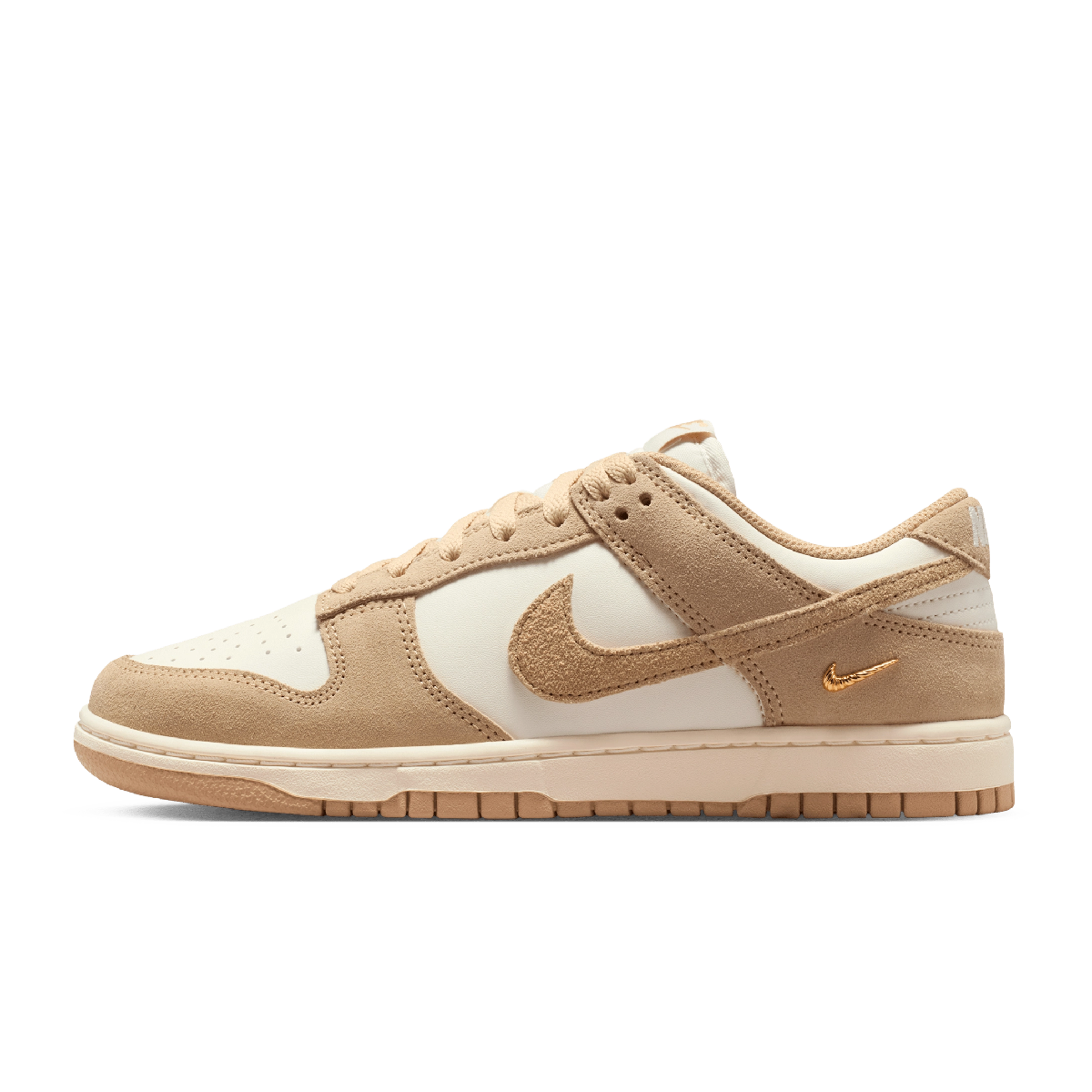 Nike Dunk Low 'Metallic Gold Linen' - Mini Swoosh | IO4244-101