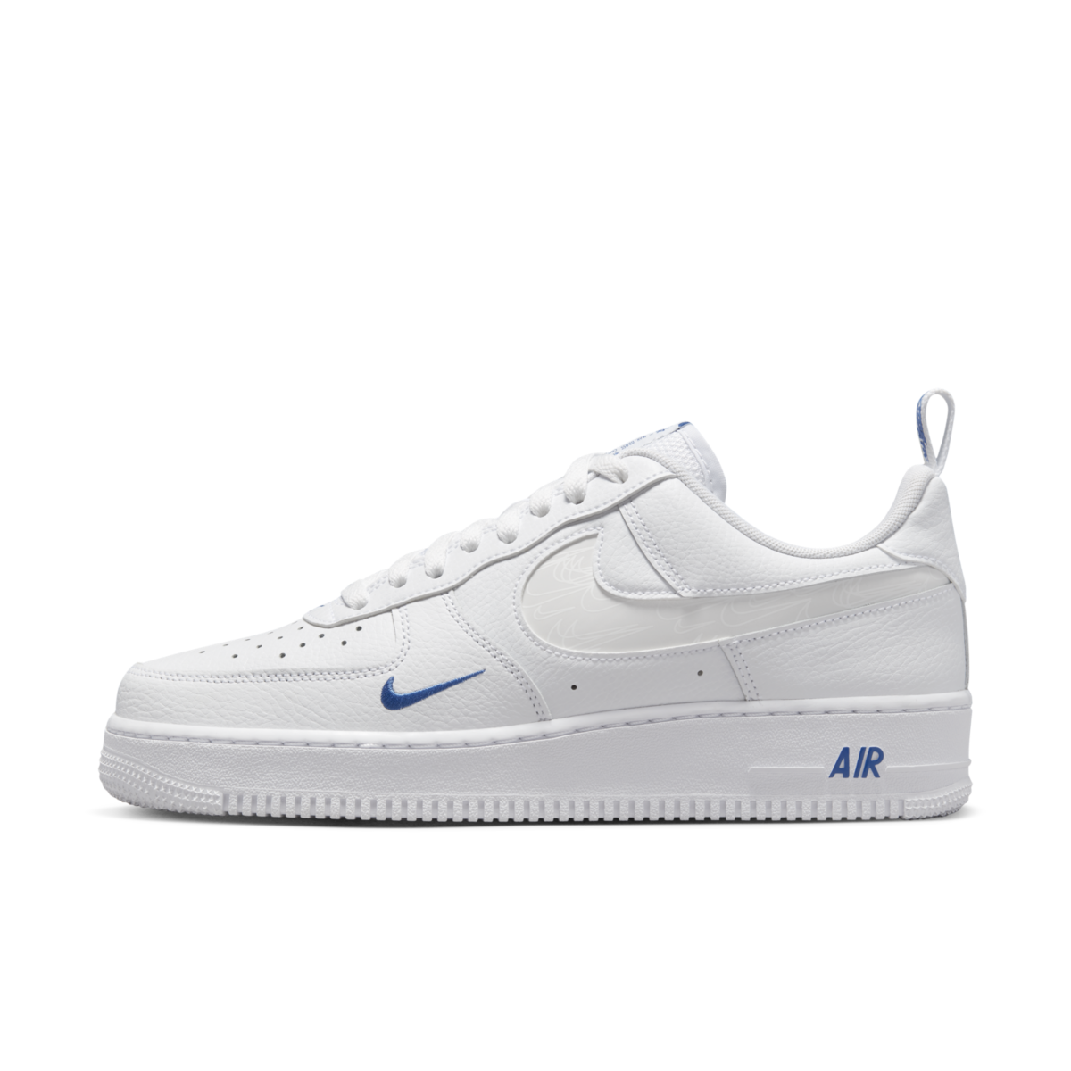 Nike Air Force 1 ‘07 “Reflective Swoosh” White Marina Blue Sz 11.5  FB8971-100