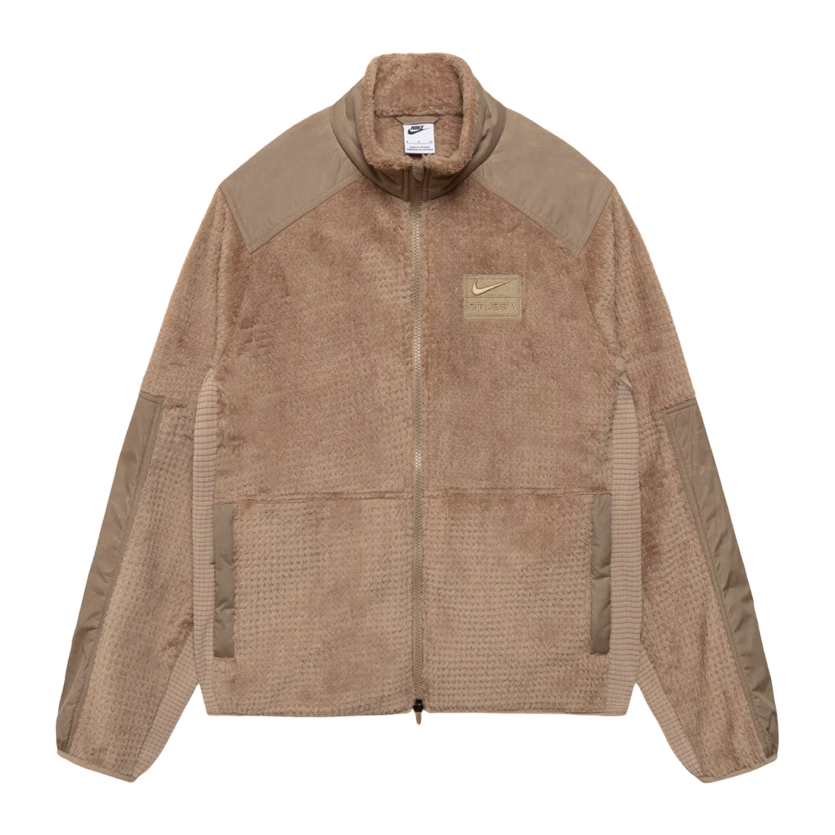 希少】OLD STUSSY バイカラー ジップニット ブラウン ベージュ M