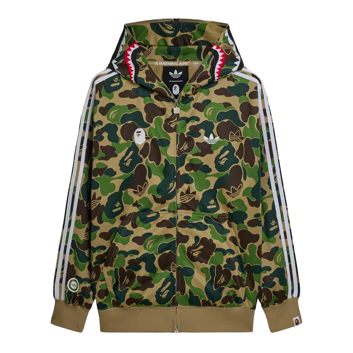 BAPE x adidas Track Shark Hoodie 'Crew Green' | KF4916 | Sneakerjagers