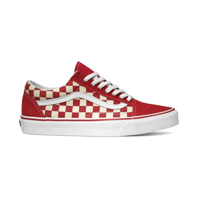 red vans checkered shoes