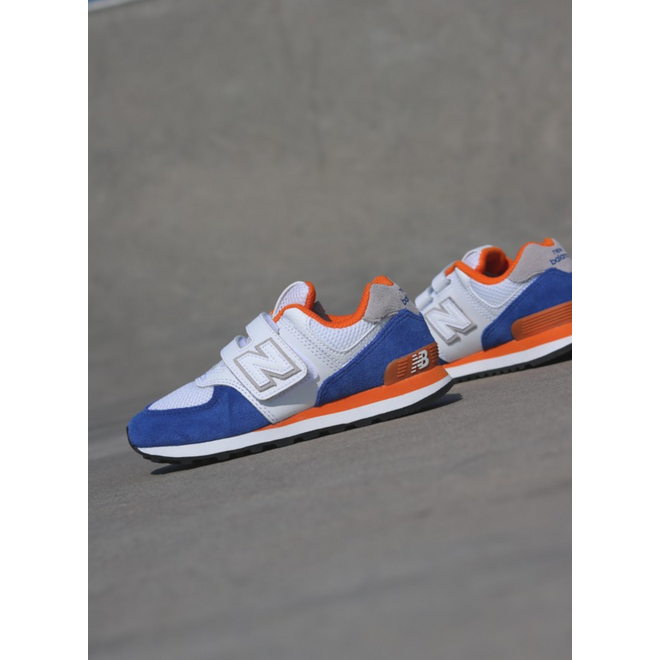 new balance 574 blue orange white