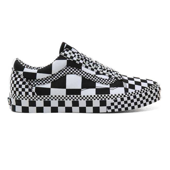 vans all over checkerboard slip on