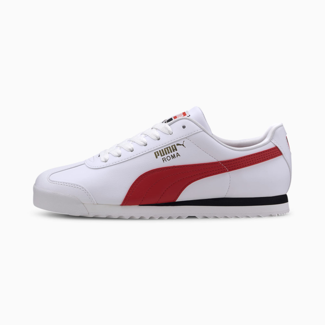 white puma roma trainers