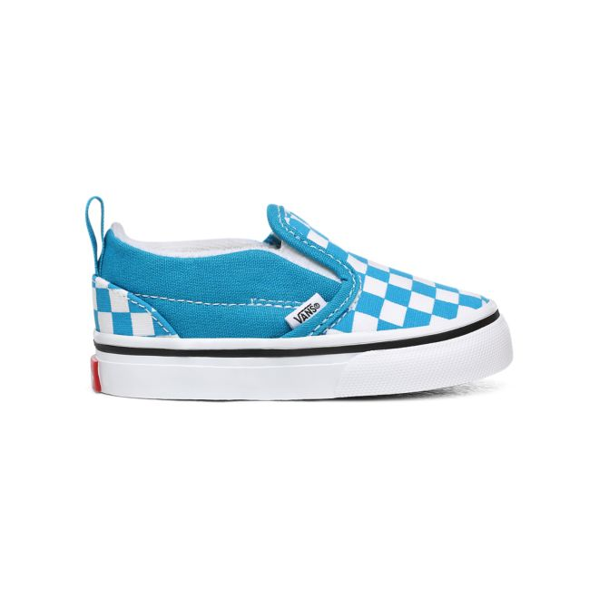 vans checkerboard slip on turquoise