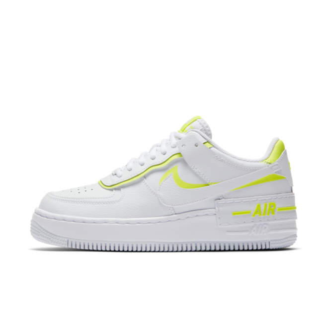 neon yellow and white air force 1