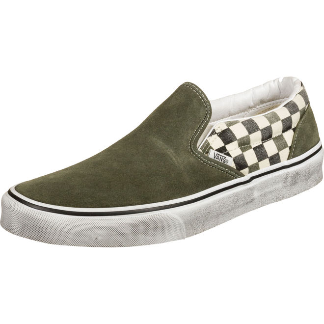 vans slip on army green