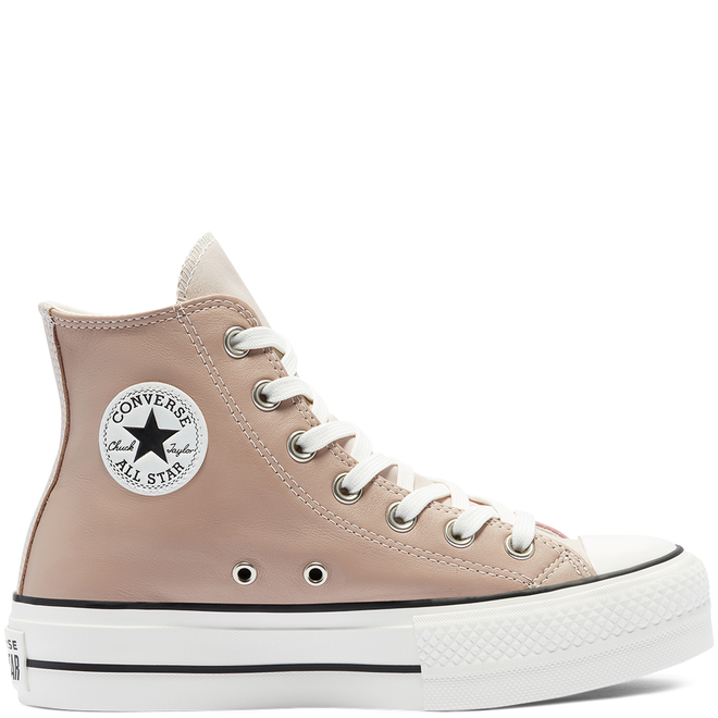 Womens Neutral Tones Platform Chuck Taylor All Star High Top