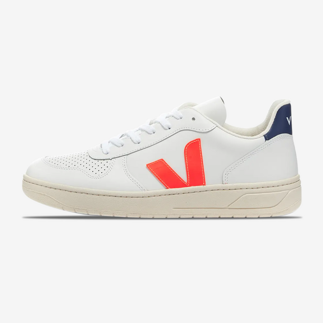Veja V-10 Leather "Orange Fluo"