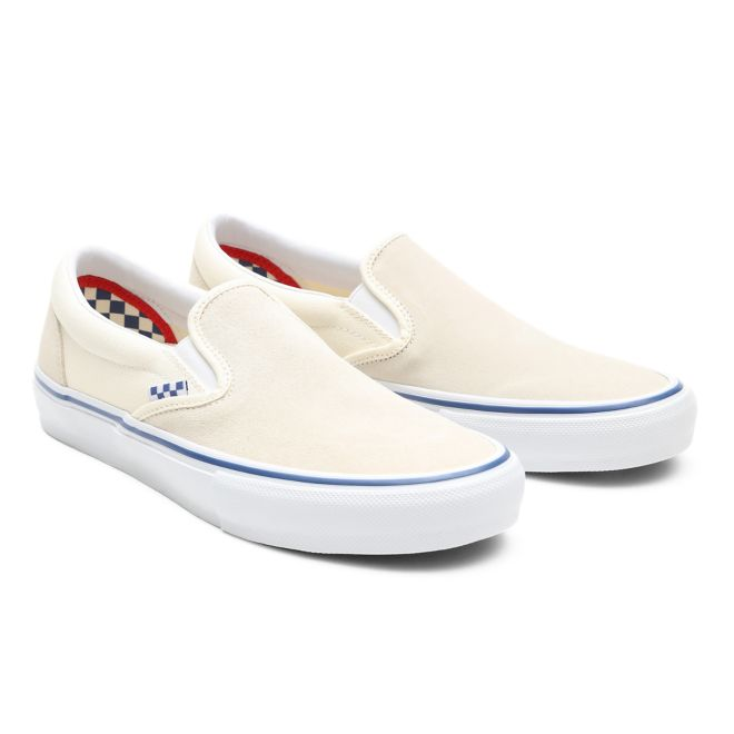 vans slip on natural white