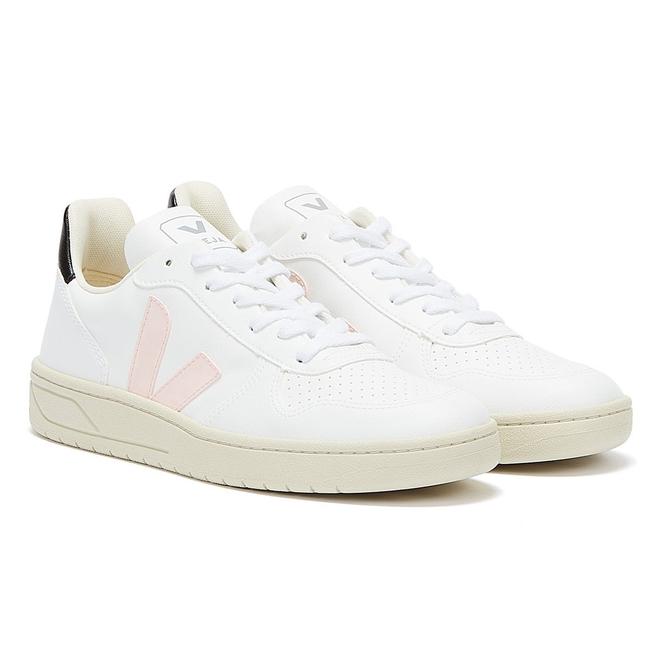 Veja V-10 Vegan Womens White / Petale / Black Trainers