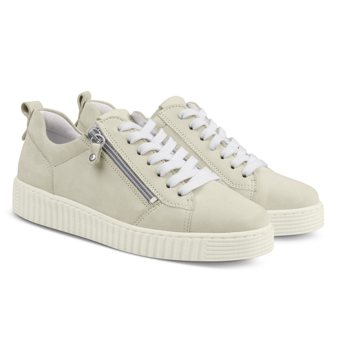 LaShoe Sneaker Retro mit Zipper Hellgrau
