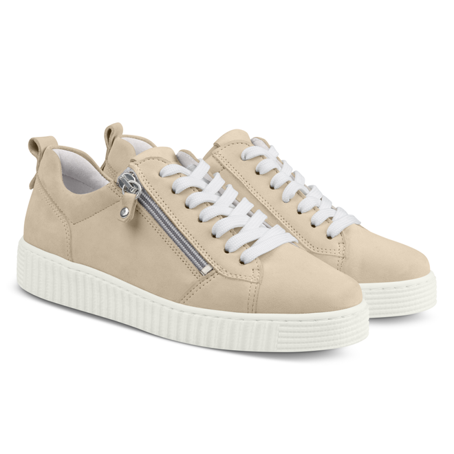 LaShoe Sneaker Retro mit Zipper Beige