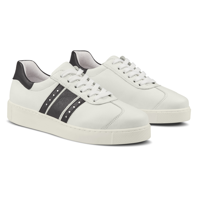 LaShoe Sneaker Retro mit Flagge Weiß
