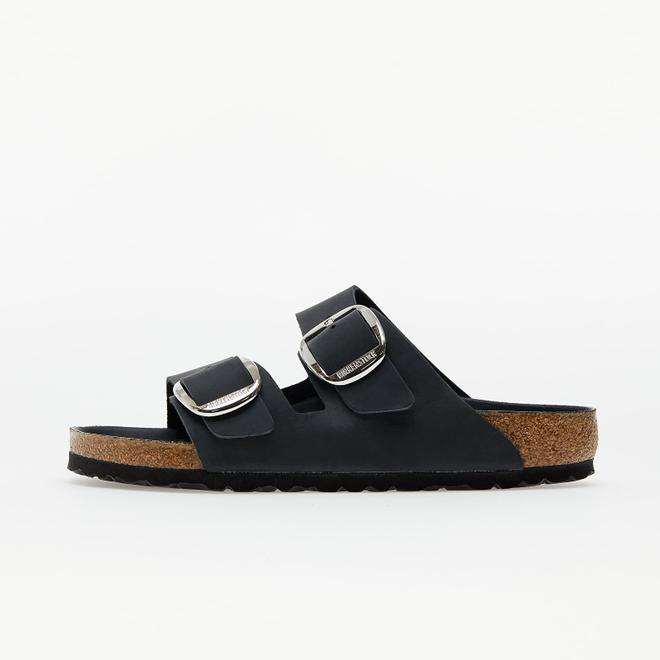 black birkenstocks with silver buckle