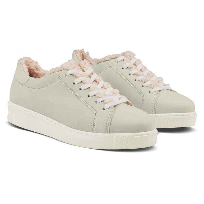 LaShoe Sneaker Retro mit Curly Fleece Hellgrau